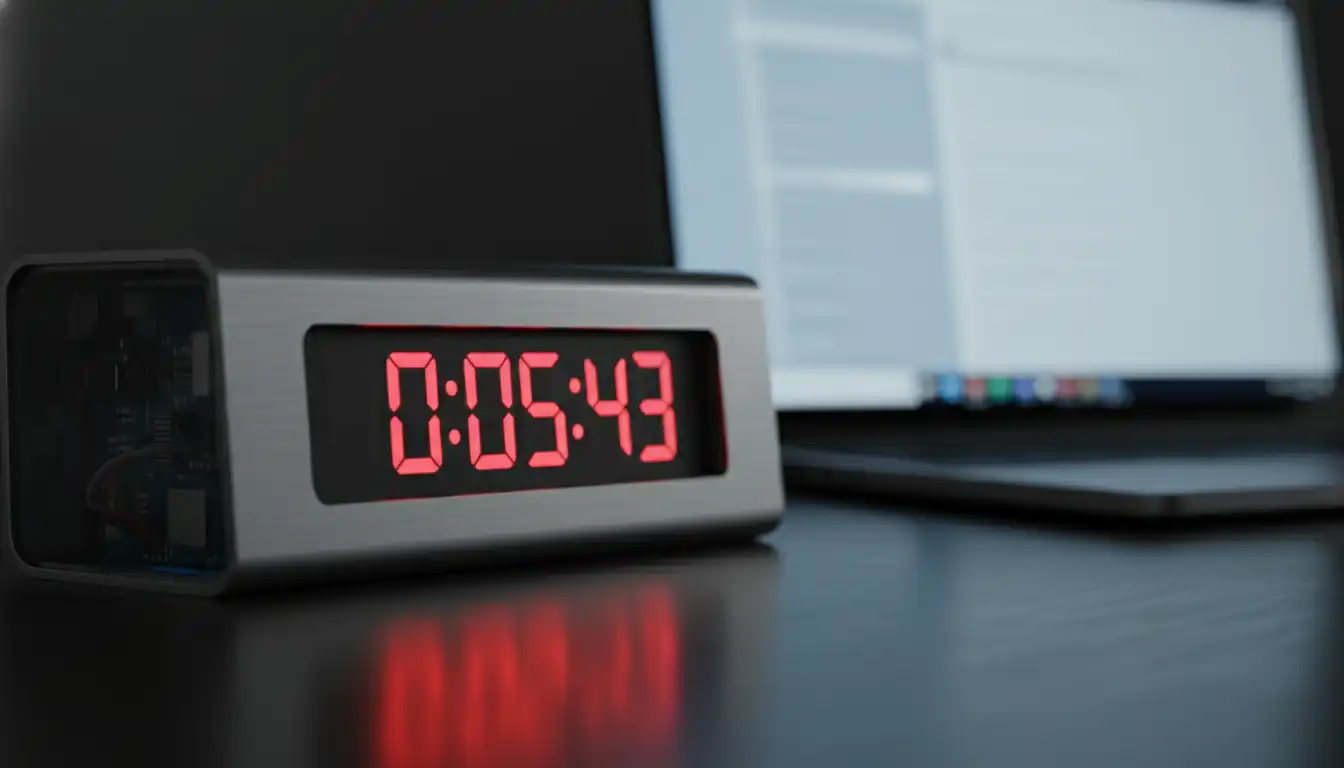 Countdown clock on a computer screen indicating the 24 hour limit